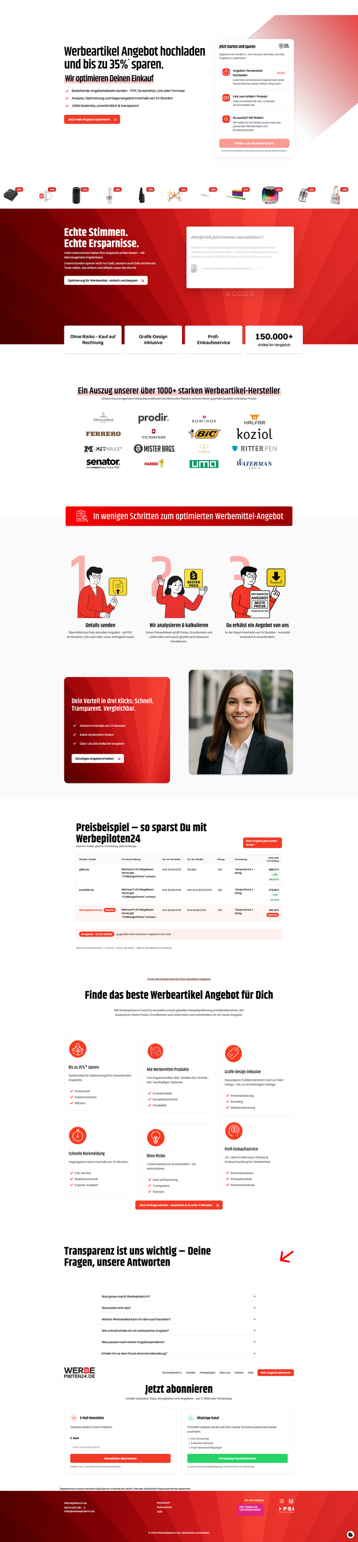 Screenshot: Werbepiloten24 — E-Commerce Plattform