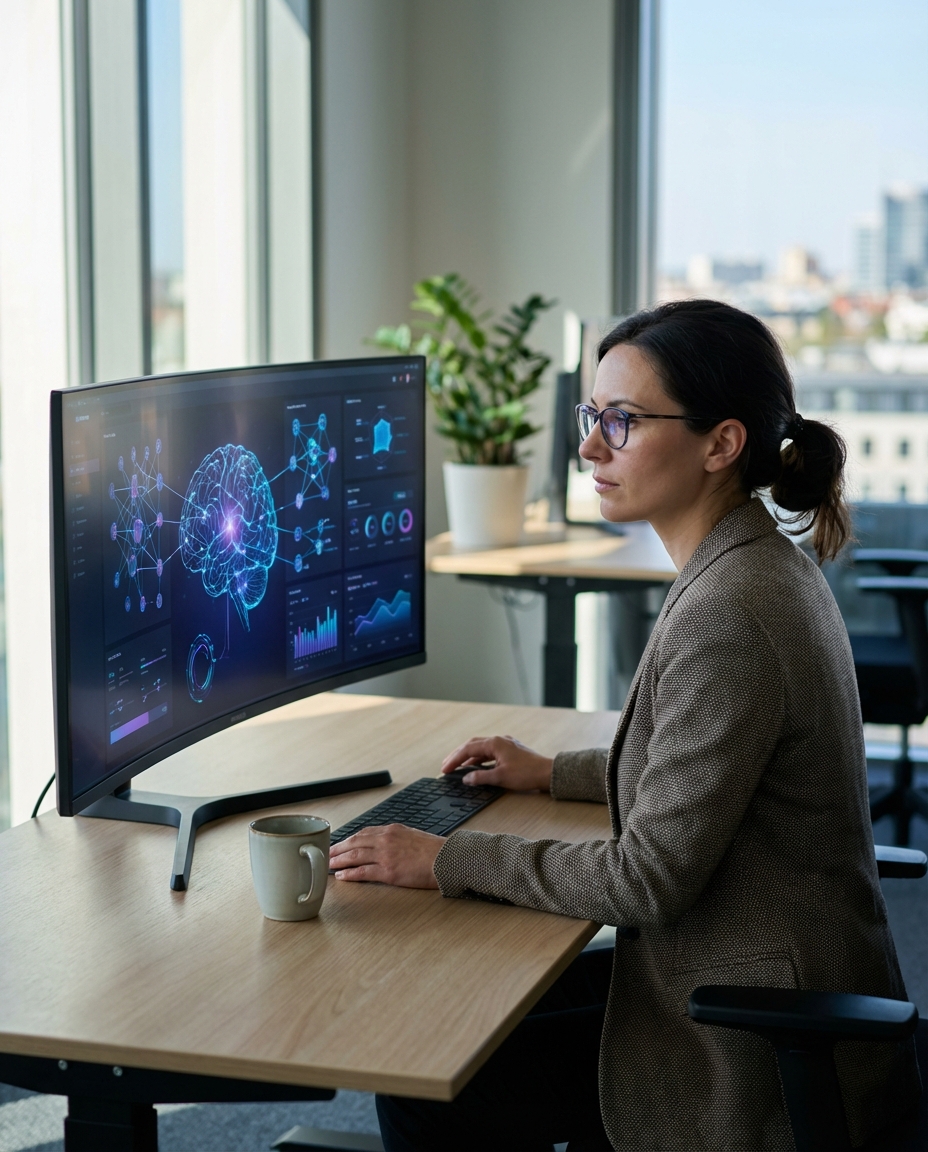 KI-Automatisierung Dashboard — Künstliche Intelligenz analysiert Unternehmensdaten in Echtzeit